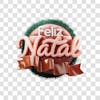 Selo 3d render feliz de natal elemento 3d psd png 4k