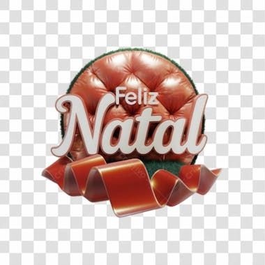 Selo 3d render feliz de natal elemento 3d psd png 4k