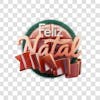 Selo 3d render feliz de natal elemento 3d psd png 4k