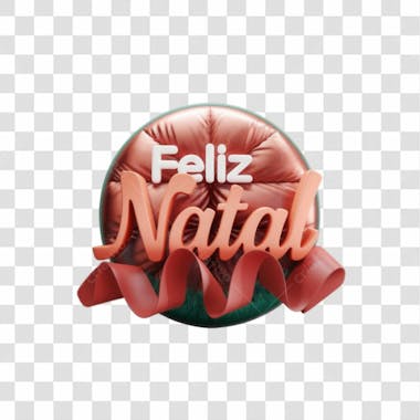 Selo 3d render feliz de natal elemento 3d psd png 4k