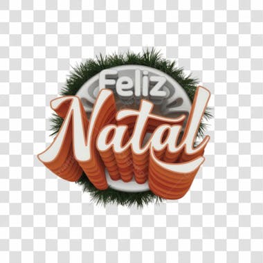 Selo 3d render feliz de natal elemento 3d psd png 4k