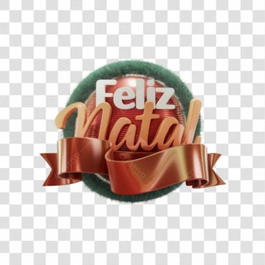 Selo 3d render feliz de natal elemento 3d psd png 4k