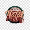 Selo 3d render feliz de natal elemento 3d psd png 4k