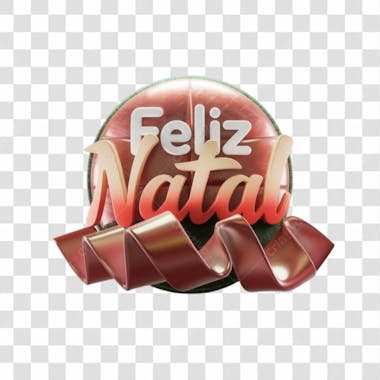 Selo 3d render feliz de natal elemento 3d psd png 4k