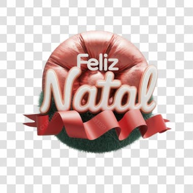 Selo 3d render feliz de natal elemento 3d psd png 4k