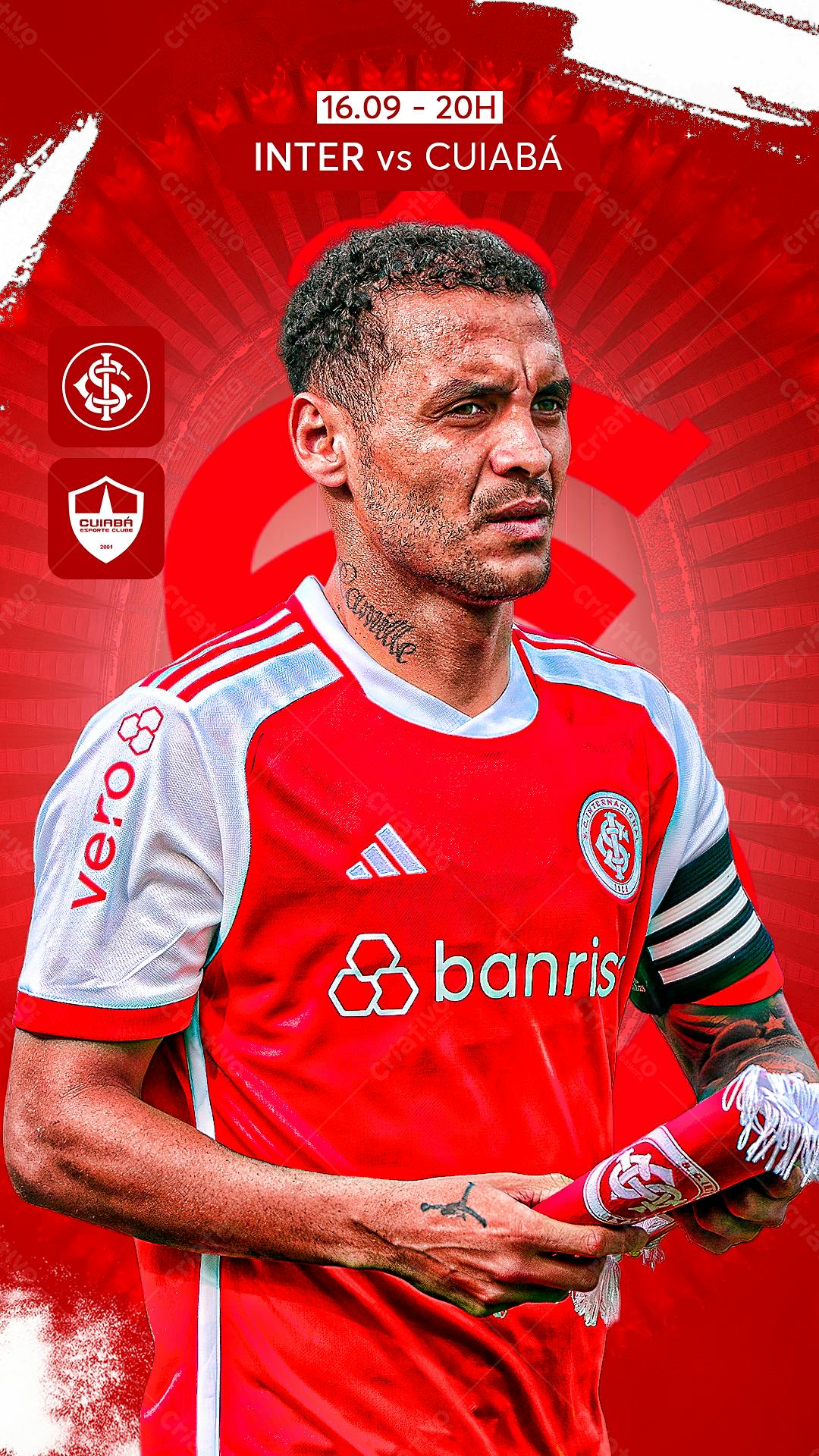 Poster Jogo de Futebol Inter x Cuiabá PSD Editável