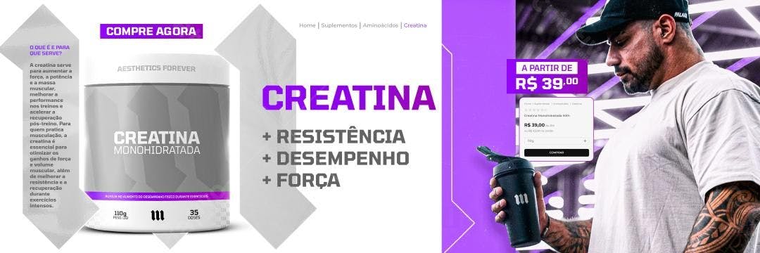 Banner Creatina para Suplementos PSD Editável