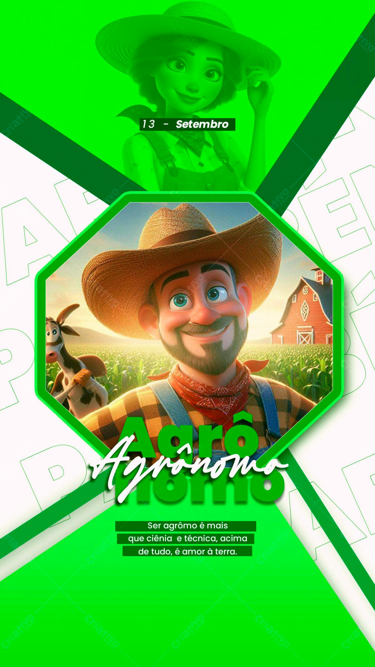 Flyer Dia do Agrônomo PSD Editável