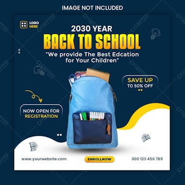 Back to school bag sale social media instagram post banner