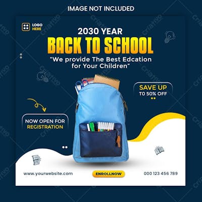 Back To School Bag Sale Social Media Instagram Post Banner 