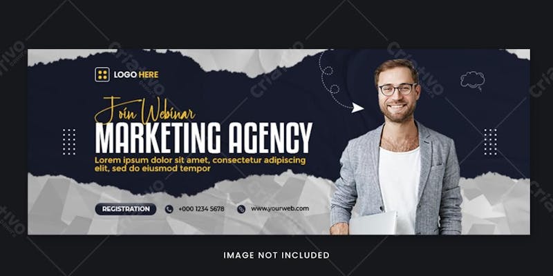 Webinar marketing agency facebook cover banner template