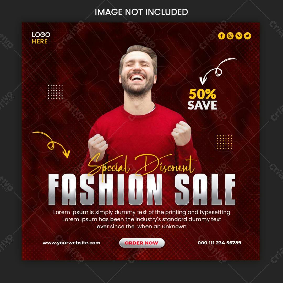 Flyer para Promoção de Moda PSD Editável
