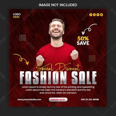 Fashion sale social media instagram post banner template