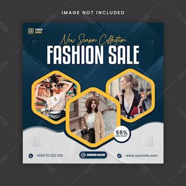 Fashion sale social media instagram post banner template