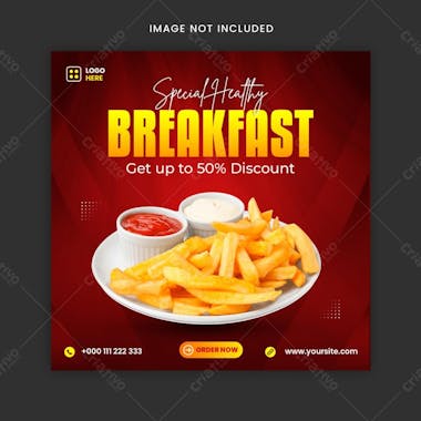 Special healthy breakfast food banner template design