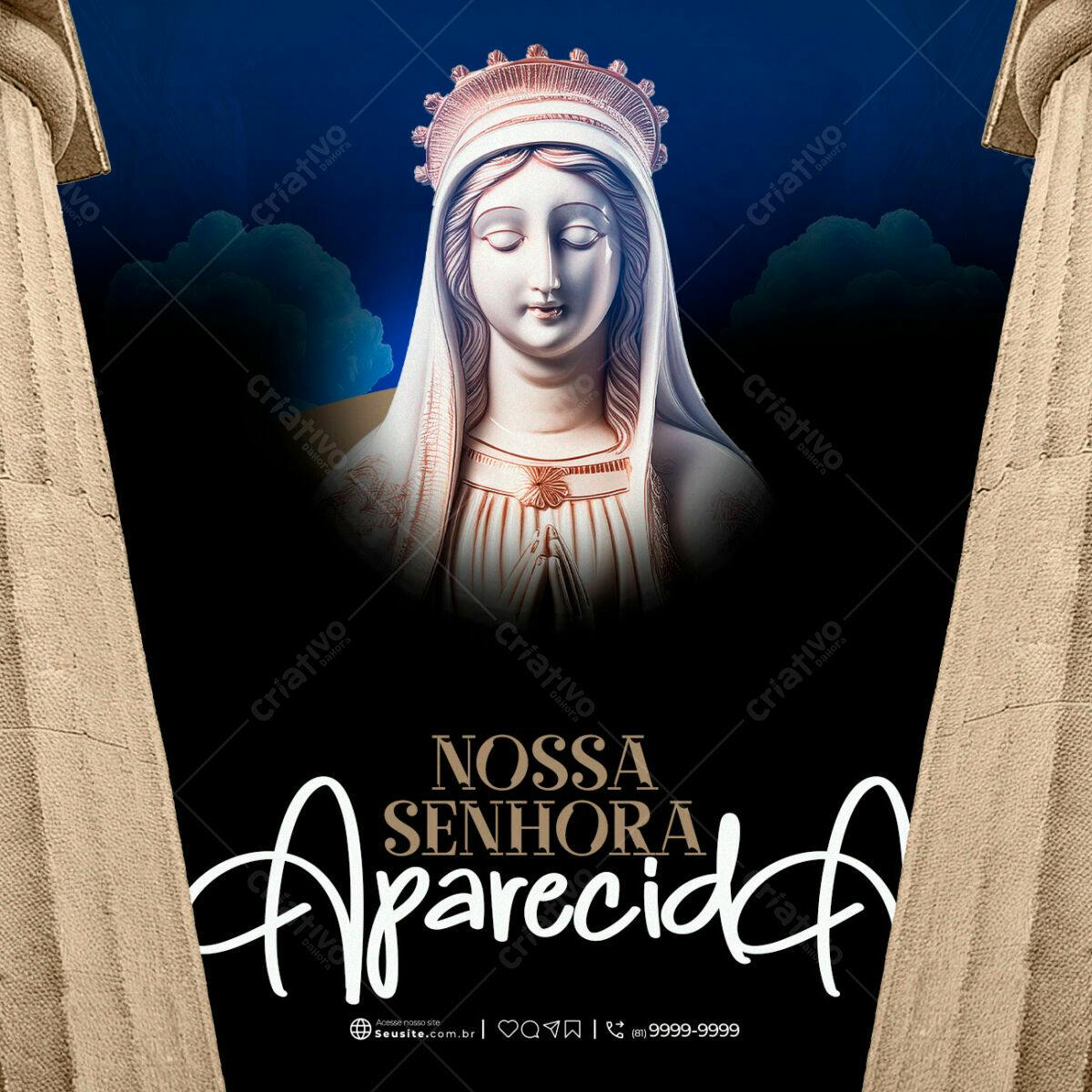 Flyer Nossa Senhora Aparecida PSD Editável