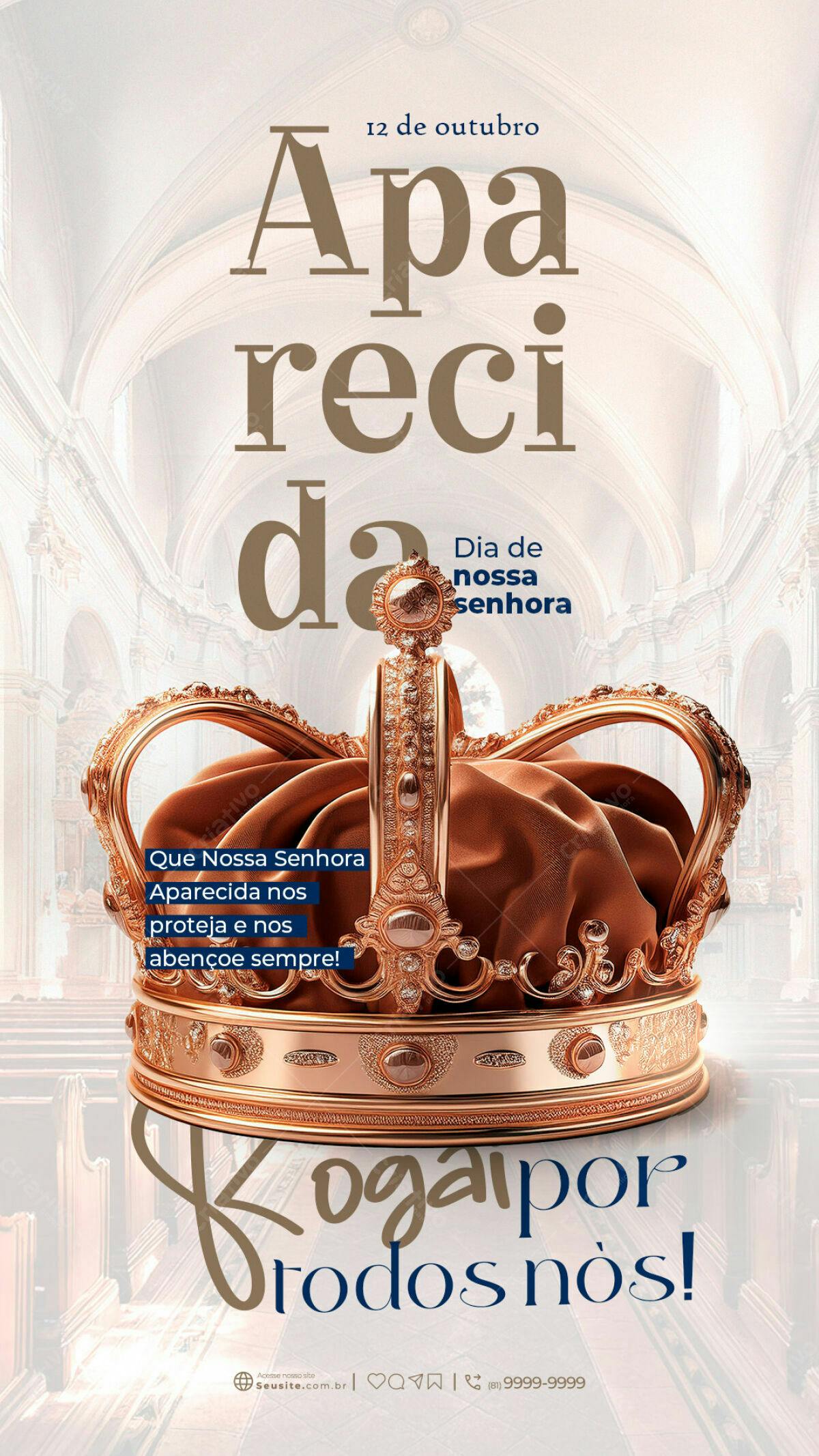 Flyer Dia de Nossa Senhora Aparecida PSD Editável