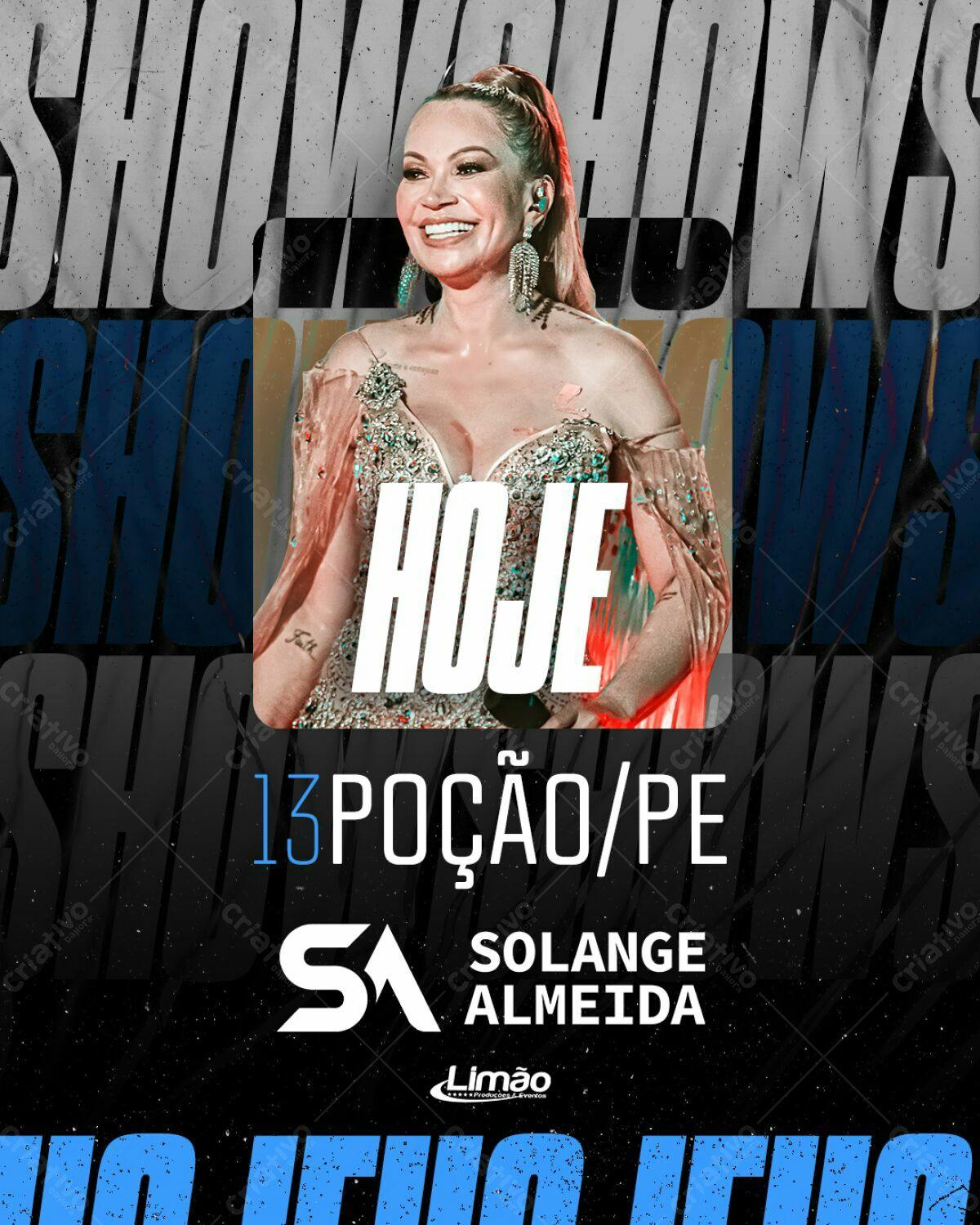Flyer para Show de Solange Almeida PSD Editável