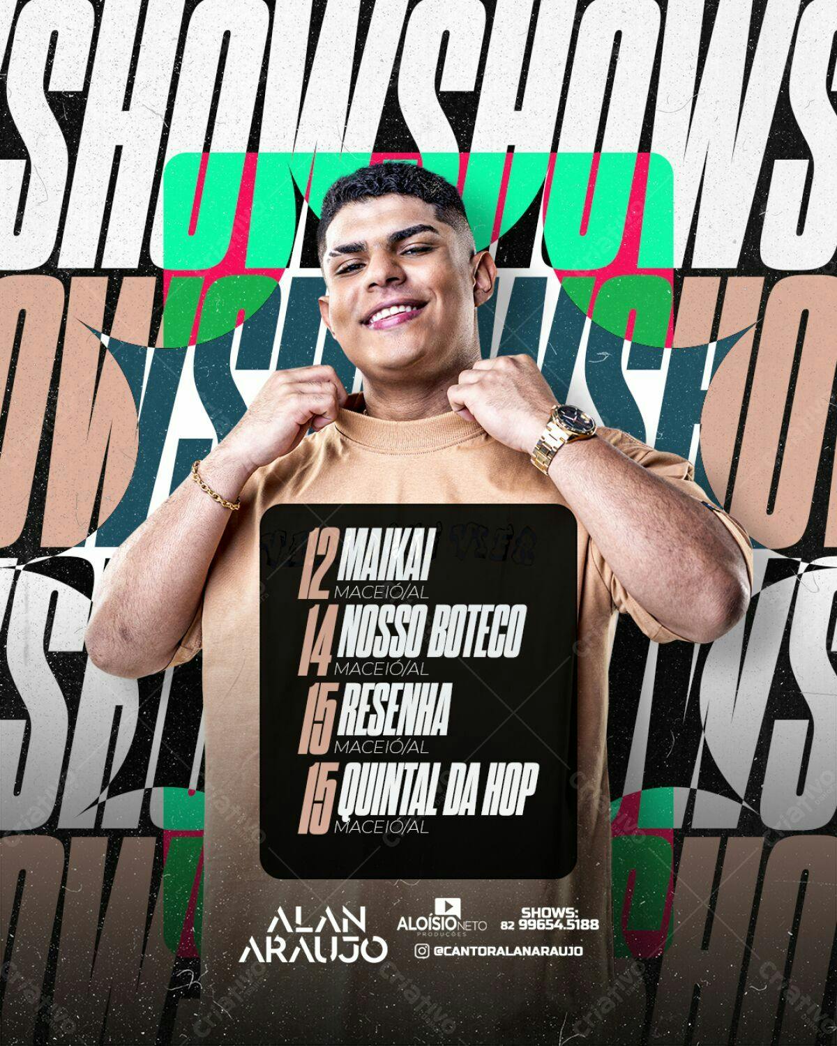 Flyer para Shows do Cantor Alan Araujo PSD Editável