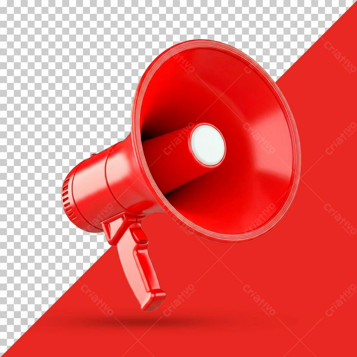 Megafone Vermelho PSD Editável