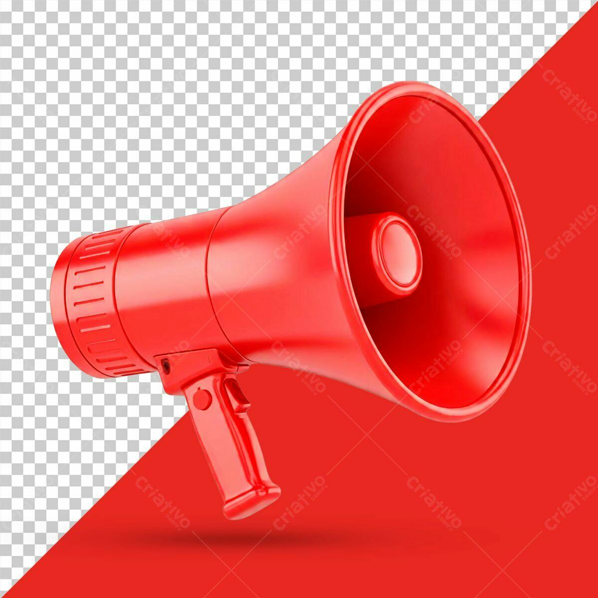 Megafone Vermelho PSD Editável