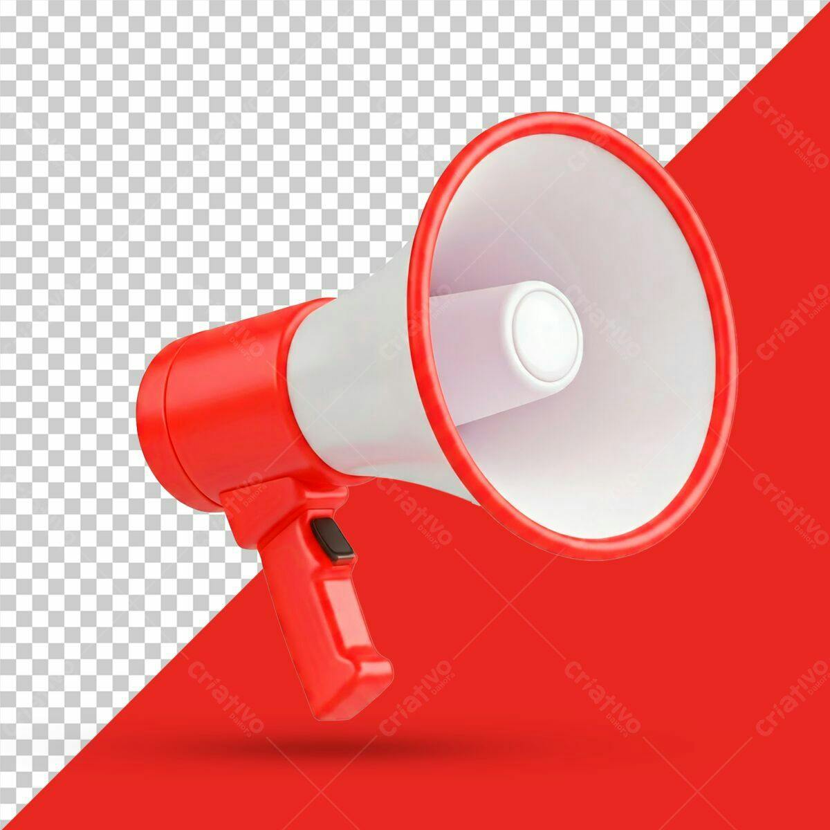 Megafone Vermelho PSD Editável