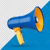 Realistic 3d megaphone element png