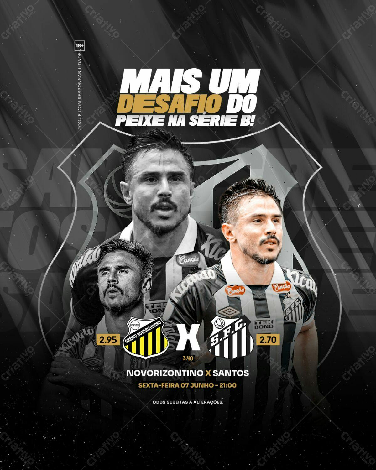 Flyer Novorizontino x Santos PSD Editável