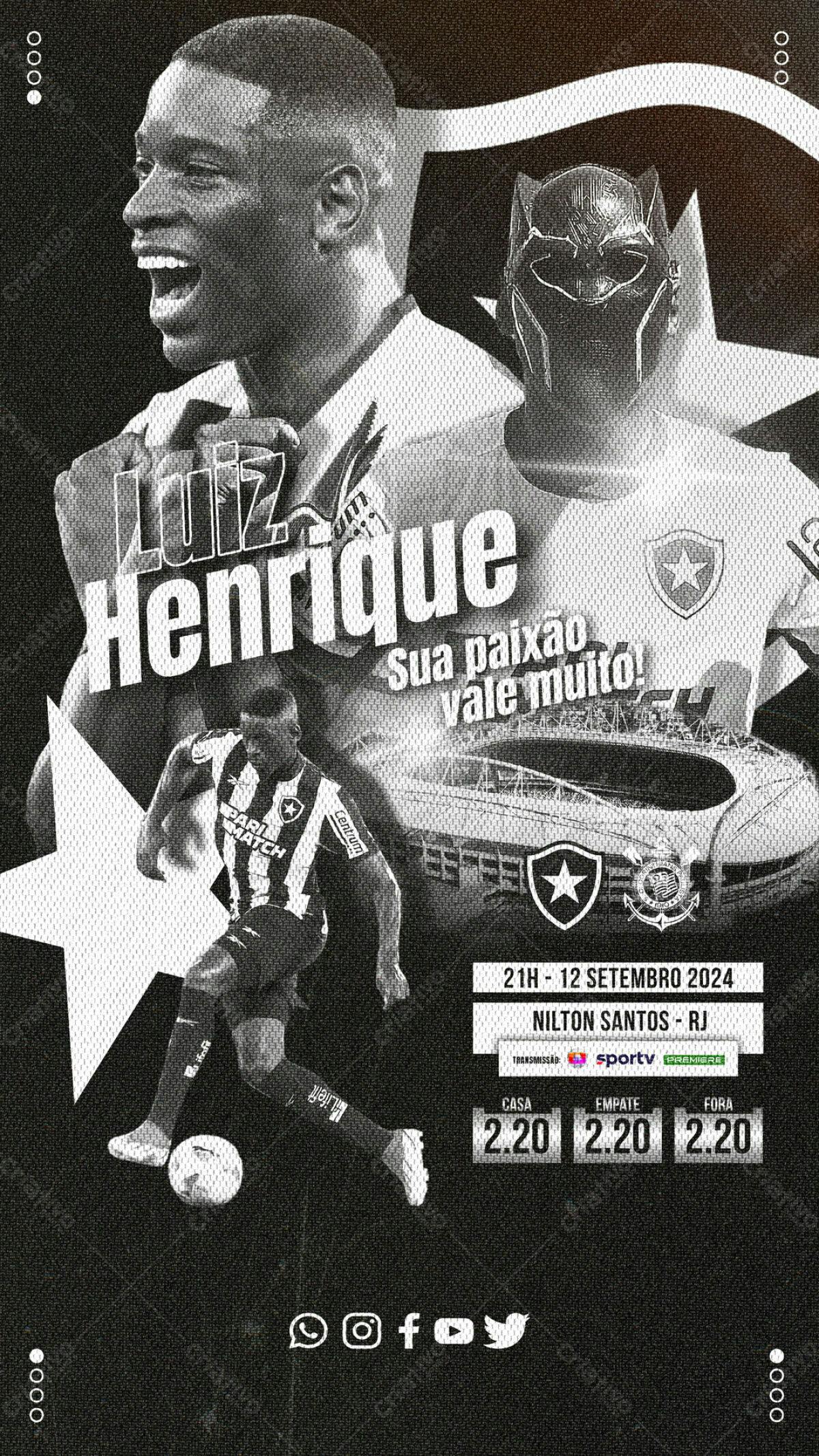 Flyer Partido de Futebol Luiz Henrique PSD Editável