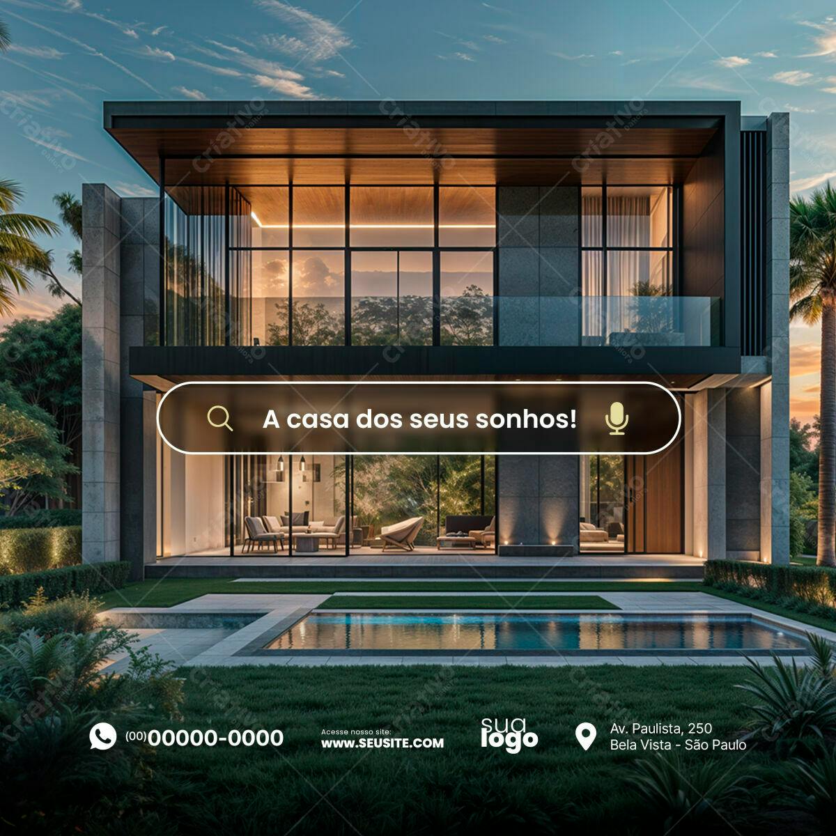 Postagem Instagram Imóvel de Luxo PSD Editável