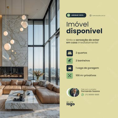 Modelo psd midia social folheto de marketing imobiliaria