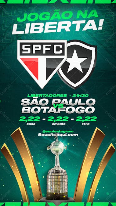 Libertadores são paulo x botafogo jogo simples sem jogador