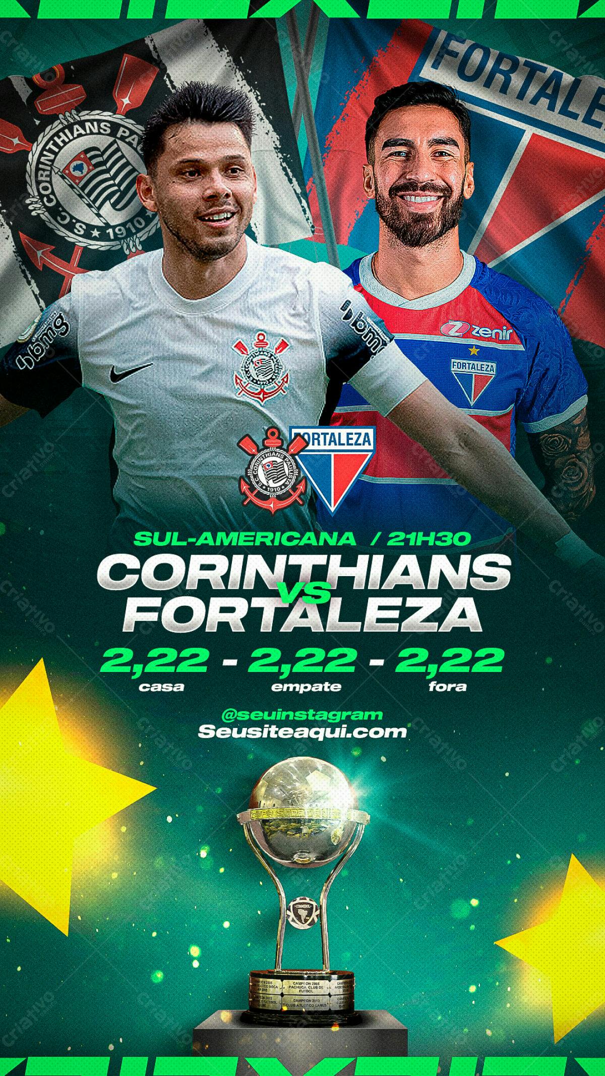Flyer Corinthians x Fortaleza PSD Editável
