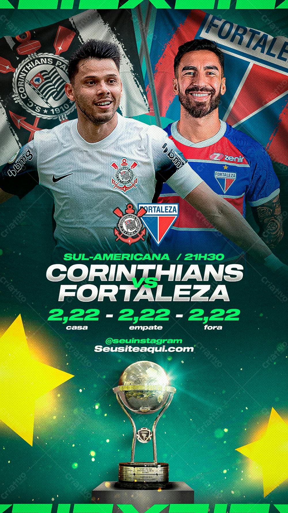 Sulamericana Corinthians X Fortaleza Post 2 Jogadores Story