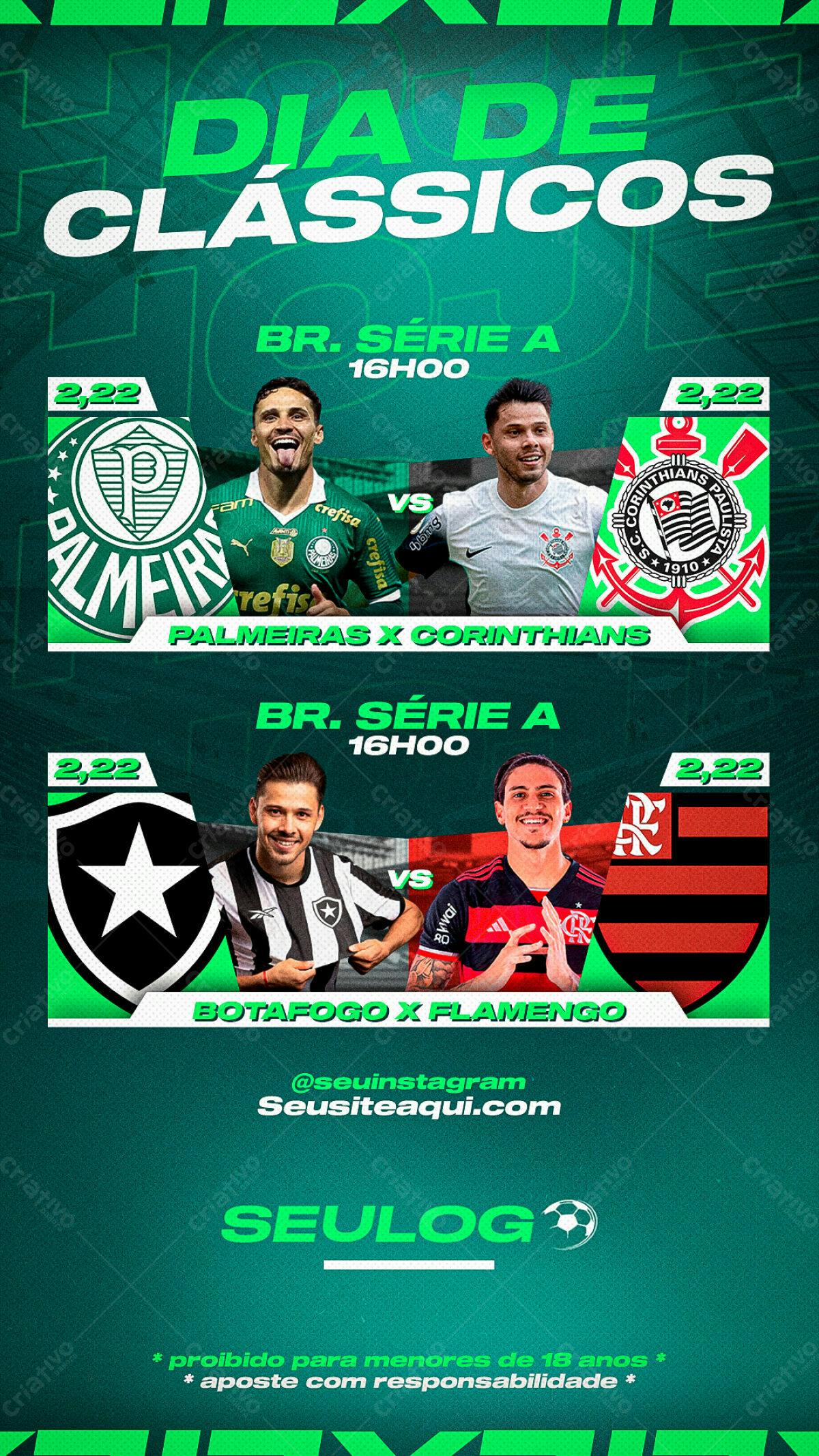 Flyer Dia de Clássicos Brasileirão PSD Editável