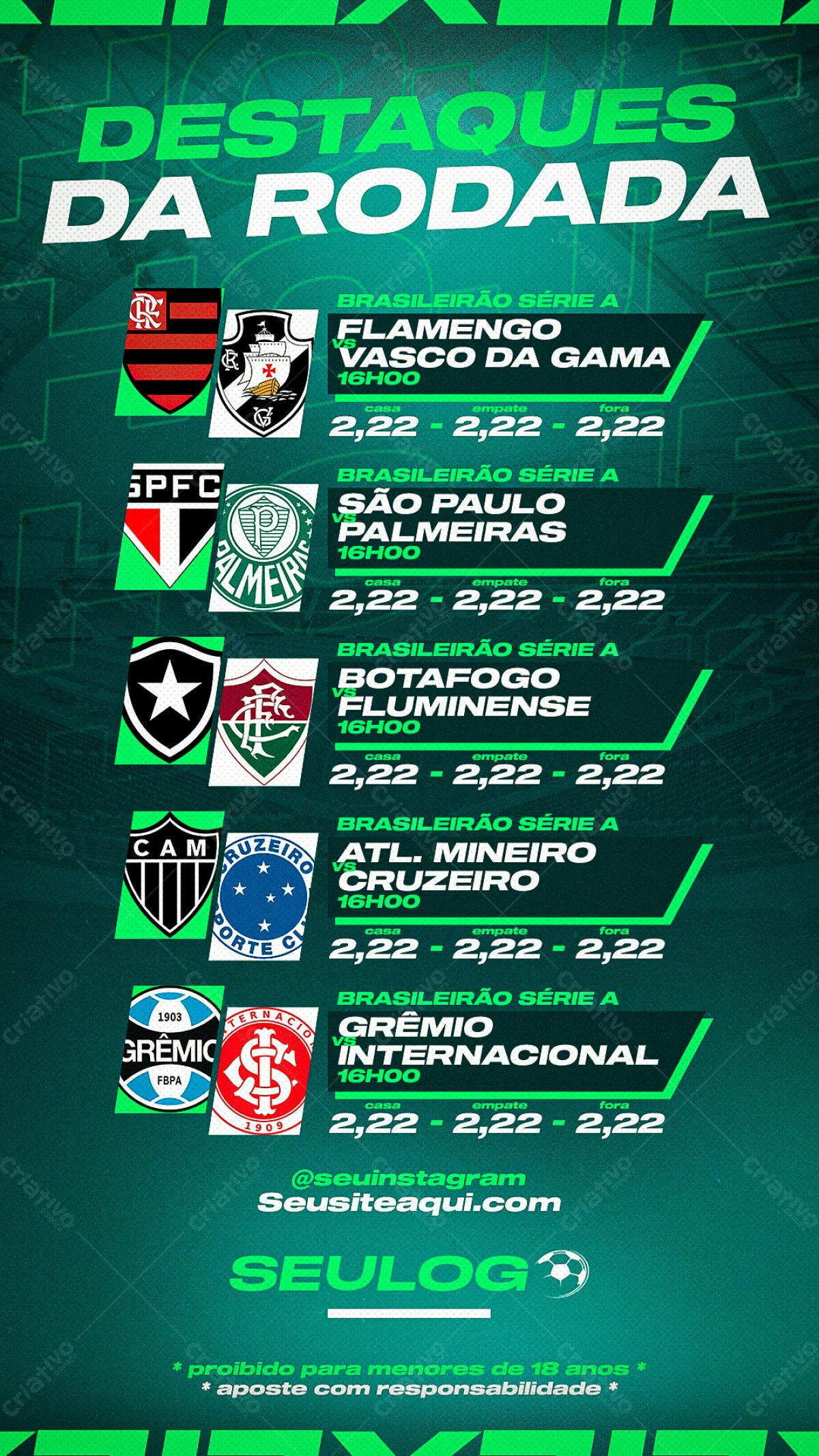 Flyer de Apostas Esportivas Brasileirão Série A PSD Editável