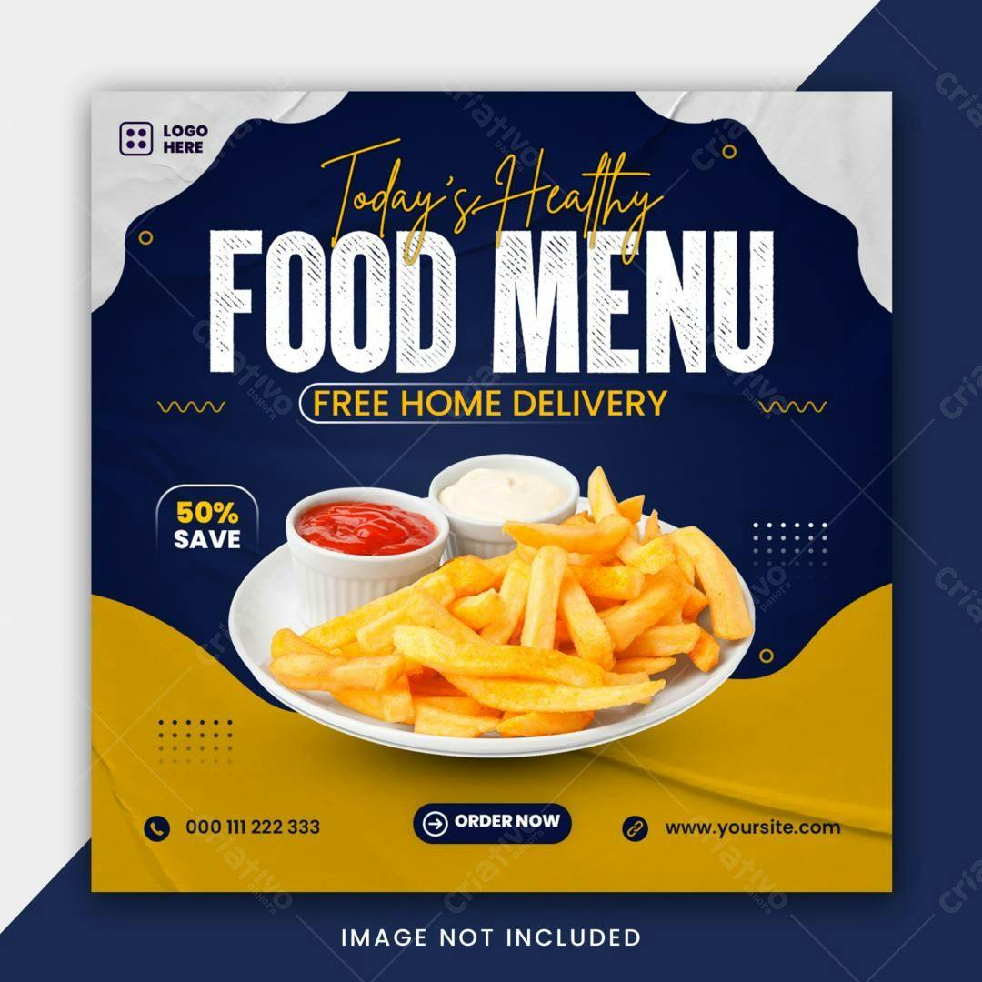 Post para Redes Sociais de Restaurante PSD Editável