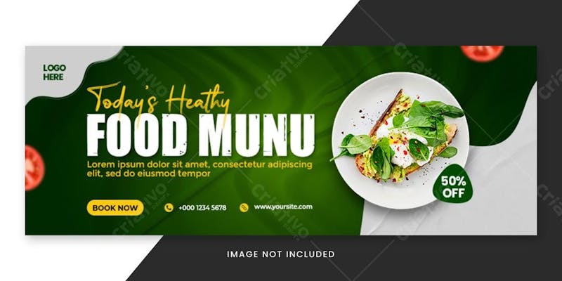 Food menu social media facebook cover banner template