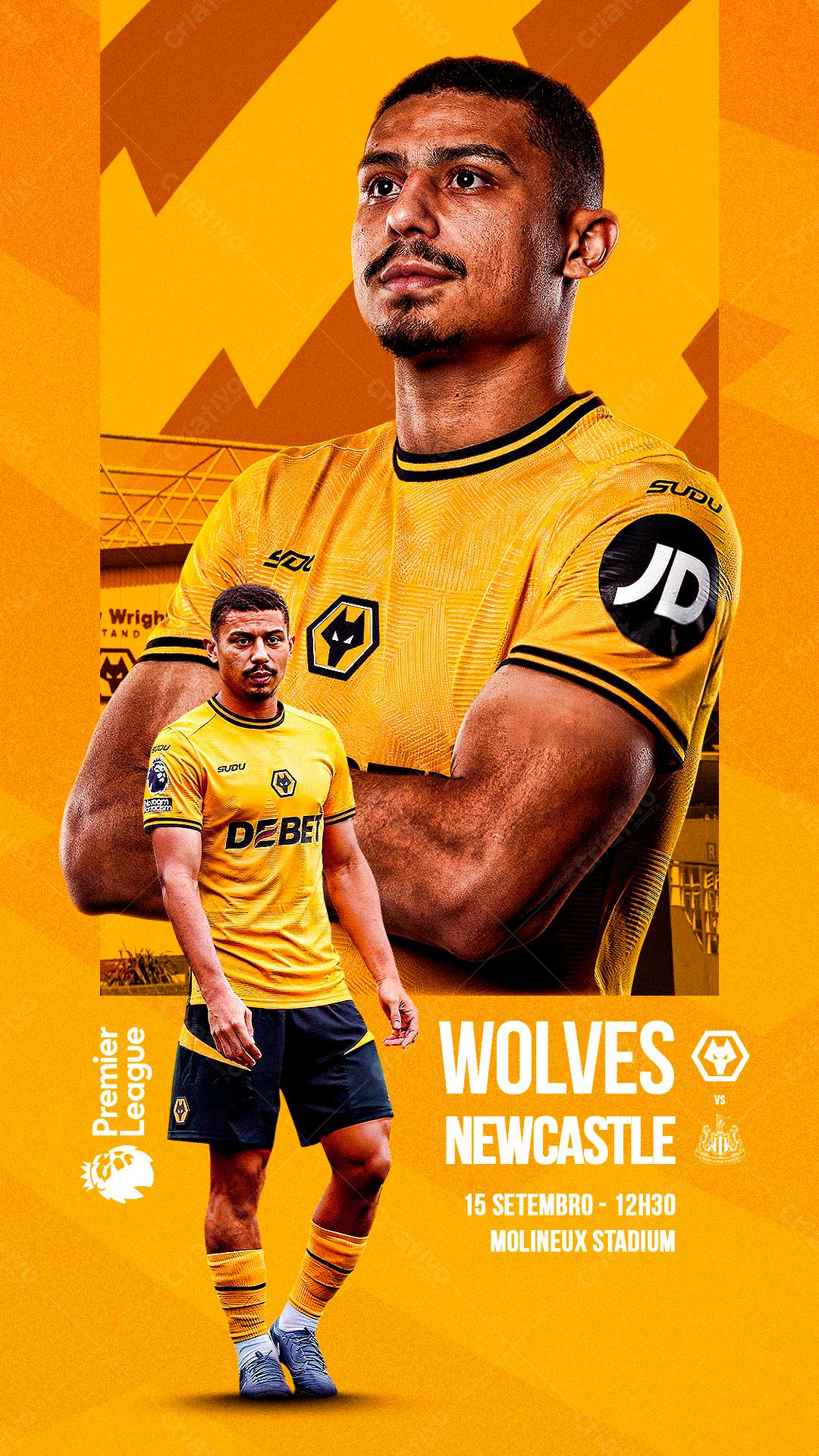 Poster Wolves x Newcastle PSD Editável