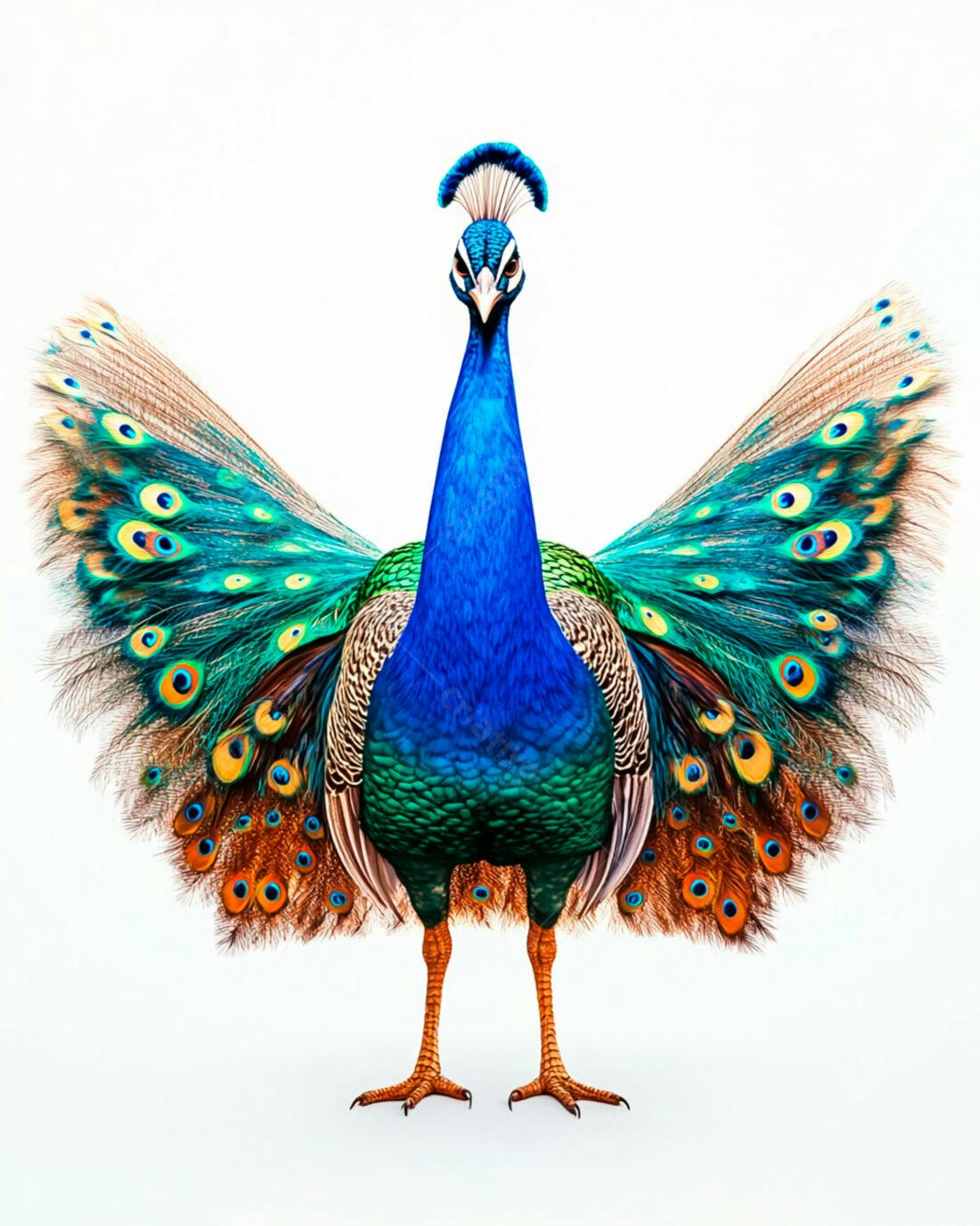 Pavão exibindo sua cauda colorida