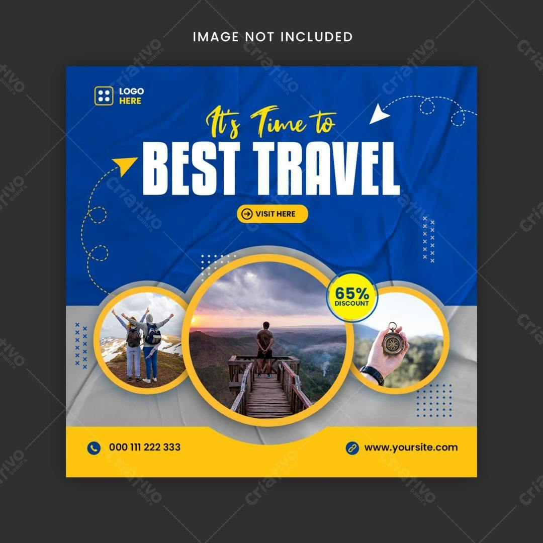 Post para Promoção de Viagens PSD Editável