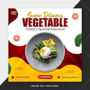 Super delicious vegetable social media post banner