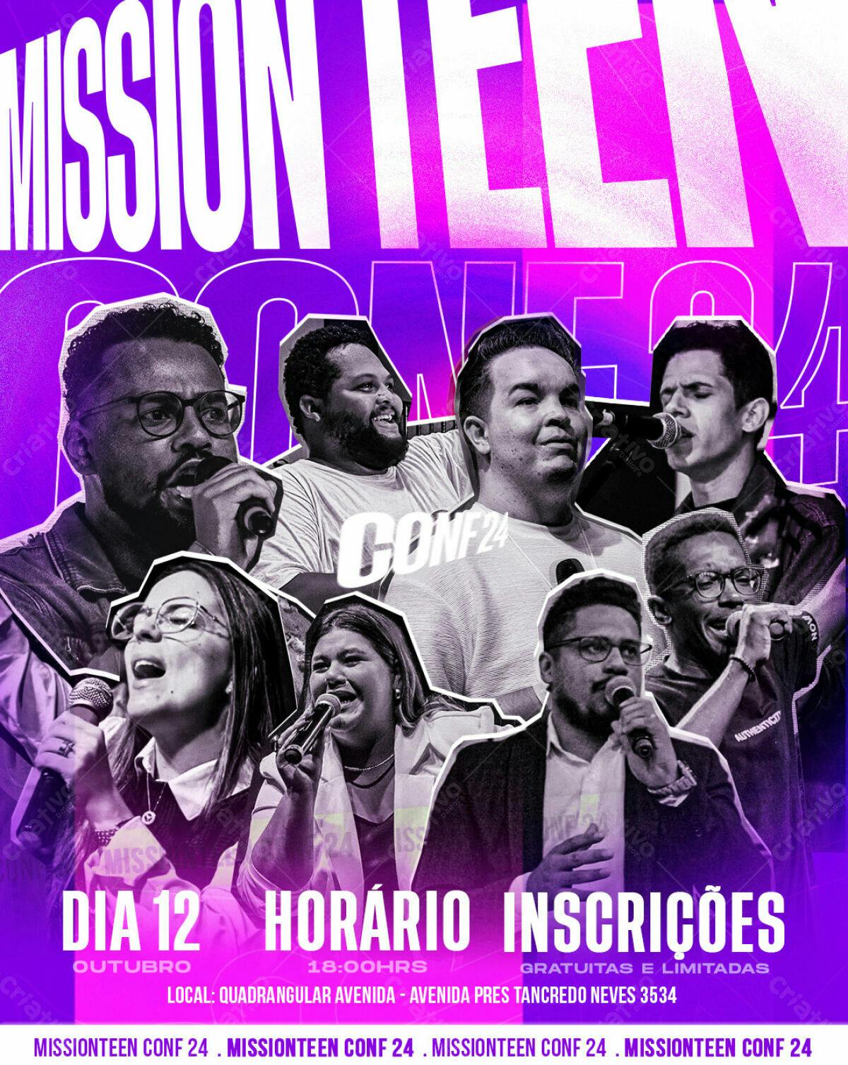 Flyer para Evento Cristão Teen PSD Editável