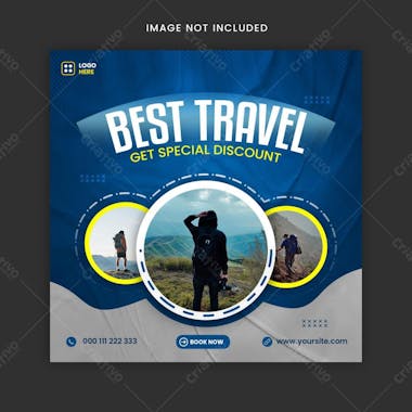 Best travel social media instagram post banner template