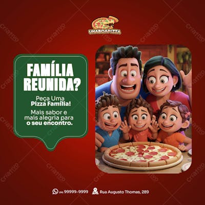 Flyer De Pizzaria Família Reunida