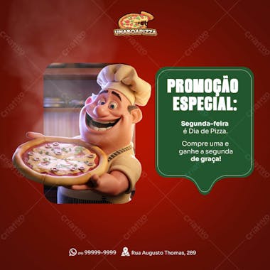 Flyer de pizzaria promo especial