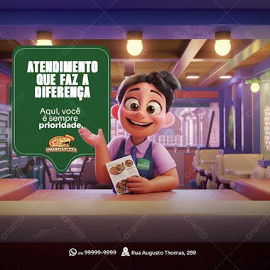 Flyer de pizzaria atendimento diferenciado