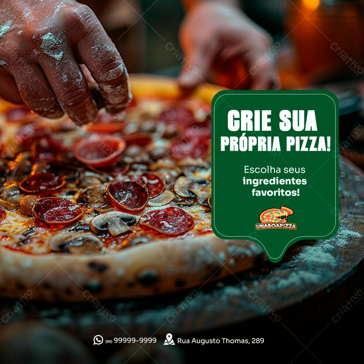 Post Instagram Pizza Personalizada PSD Editável