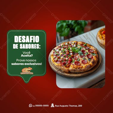 Flyer de pizzaria desafio de sabores