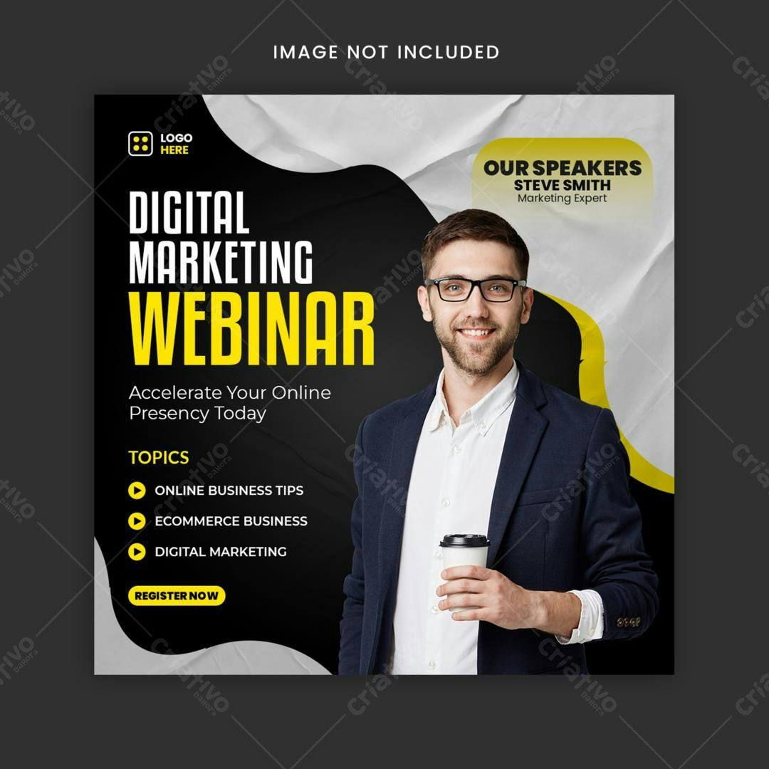 Post para Webinar de Marketing Digital PSD Editável